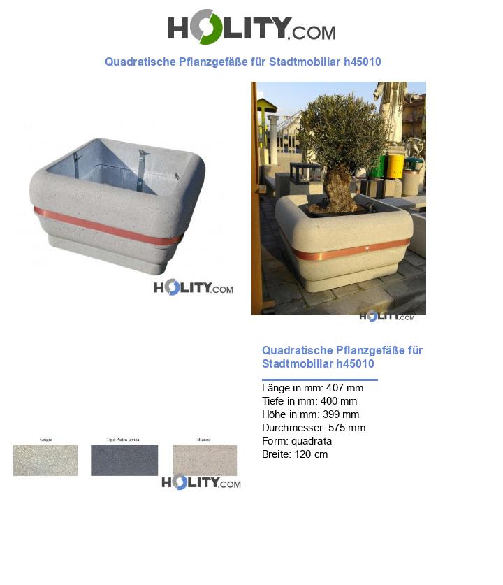 Quadratische Pflanzgefäße für Stadtmobiliar h45010