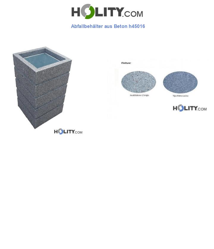 Abfallbehälter aus Beton h45016