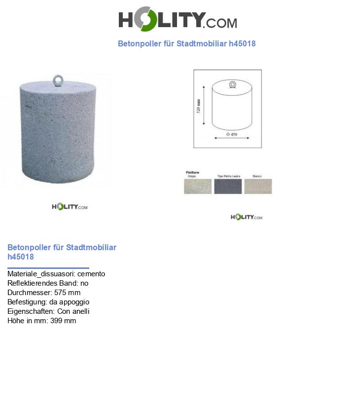 Betonpoller für Stadtmobiliar h45018