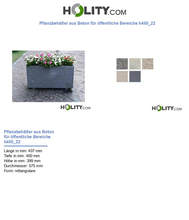 Pflanzbehälter aus Beton für öffentliche Bereiche h450_22