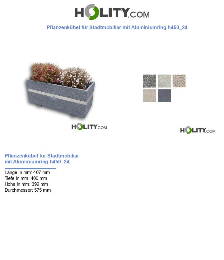 Pflanzenkübel für Stadtmobiliar mit Aluminiumring h450_24