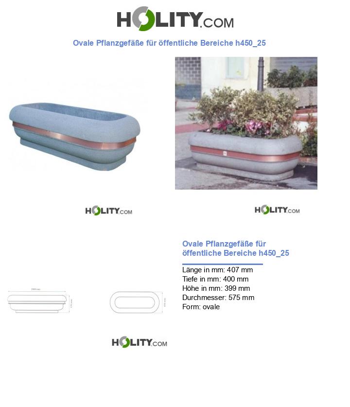Ovale Pflanzgefäße für öffentliche Bereiche h450_25