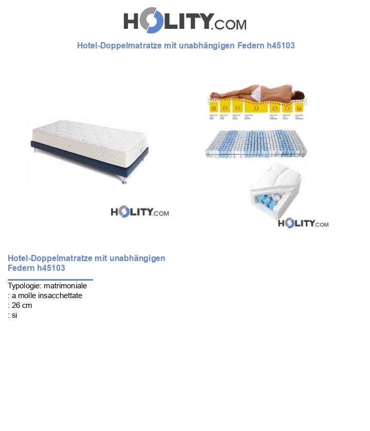 Hotel-Doppelmatratze mit unabhängigen Federn h45103