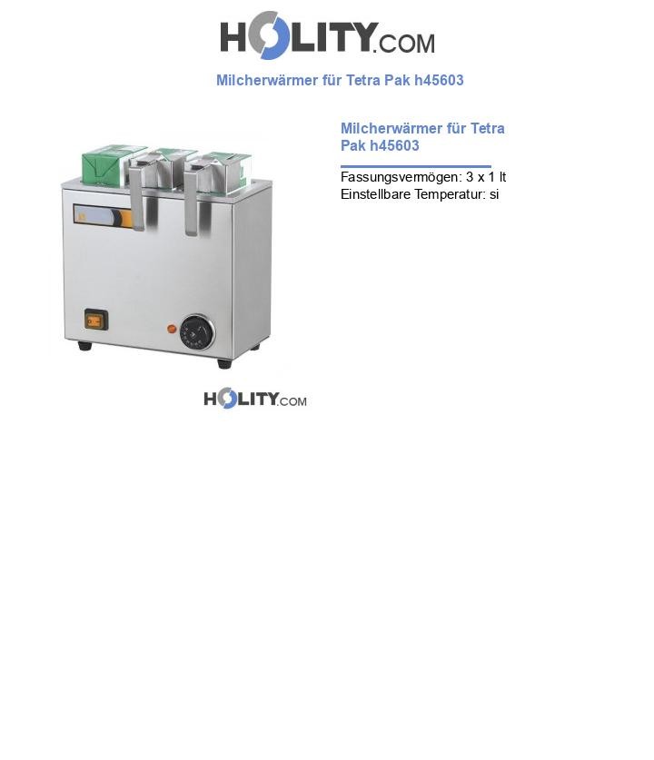 Milcherwärmer für Tetra Pak h45603