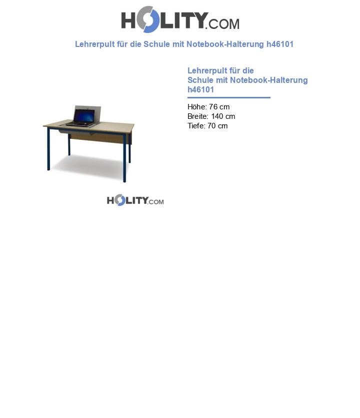 Lehrerpult für die Schule mit Notebook-Halterung h46101