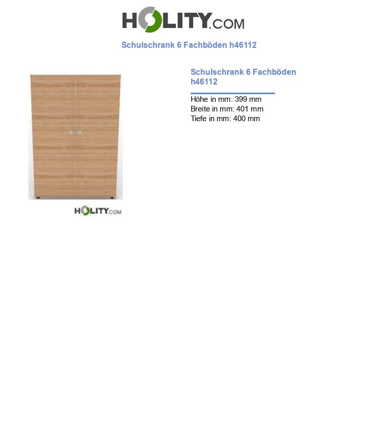 Schulschrank 6 Fachböden h46112