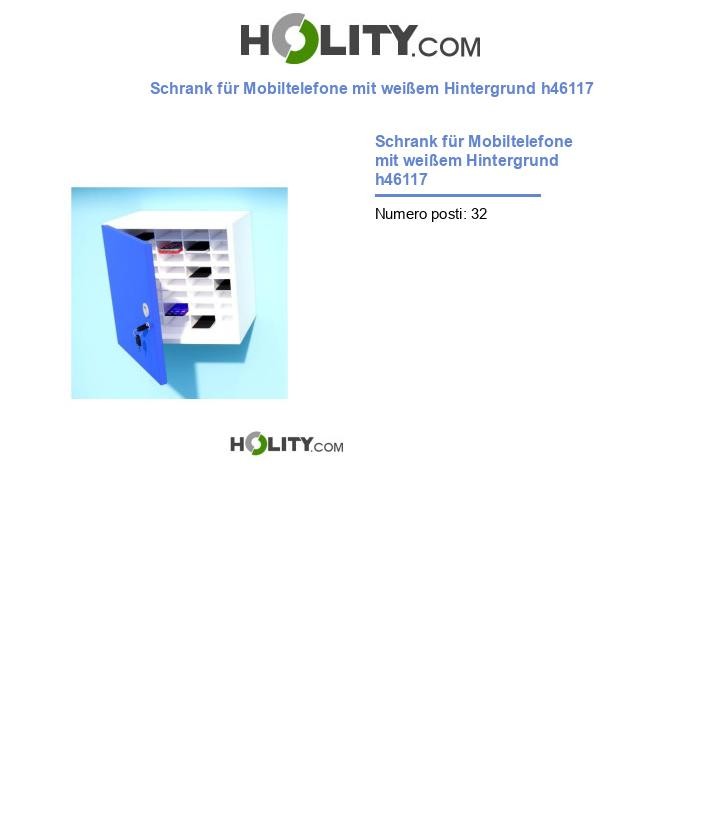 Schrank für Mobiltelefone mit weißem Hintergrund h46117