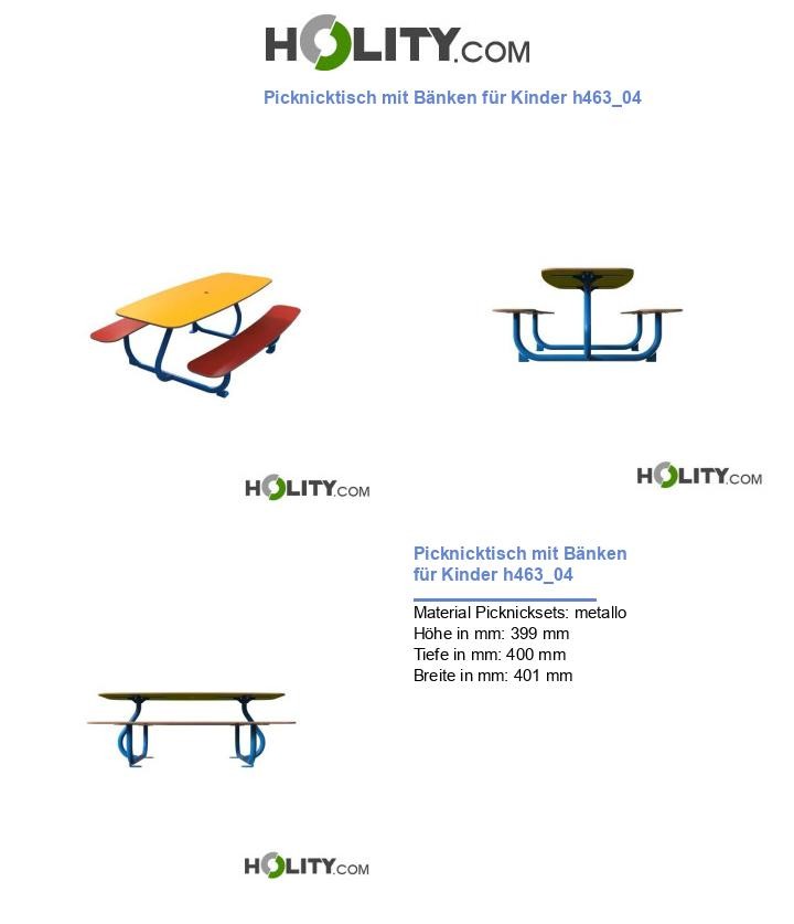 Picknicktisch mit Bänken für Kinder h463_04