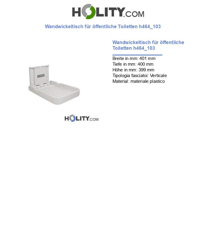 Wandwickeltisch für öffentliche Toiletten h464_103