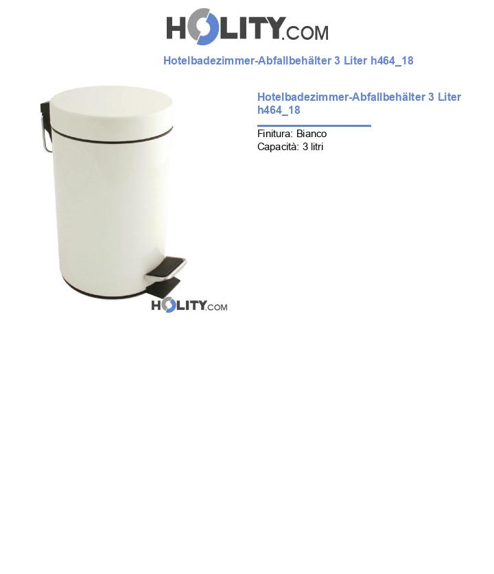 Hotelbadezimmer-Abfallbehälter 3 Liter h464_18