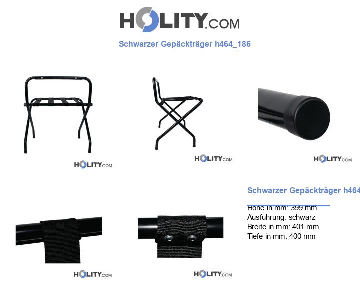 Schwarzer Gepäckträger h464_186