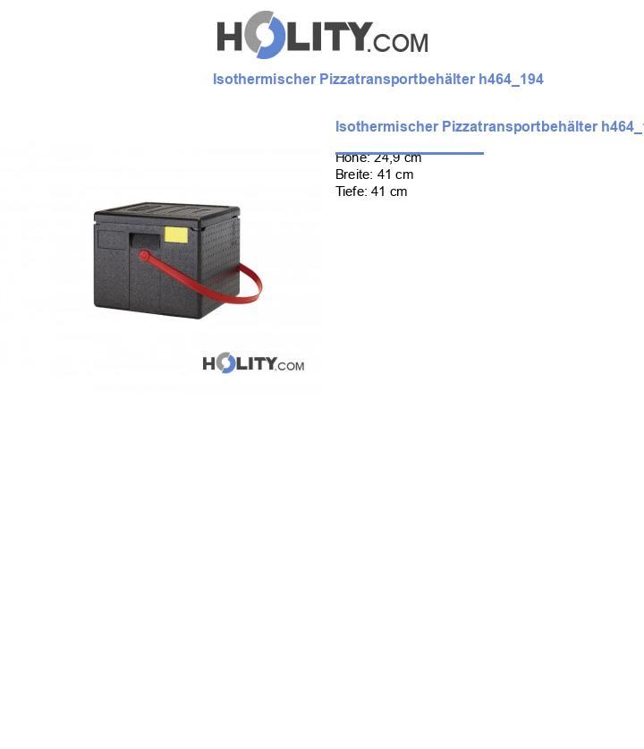 Isothermischer Pizzatransportbehälter h464_194