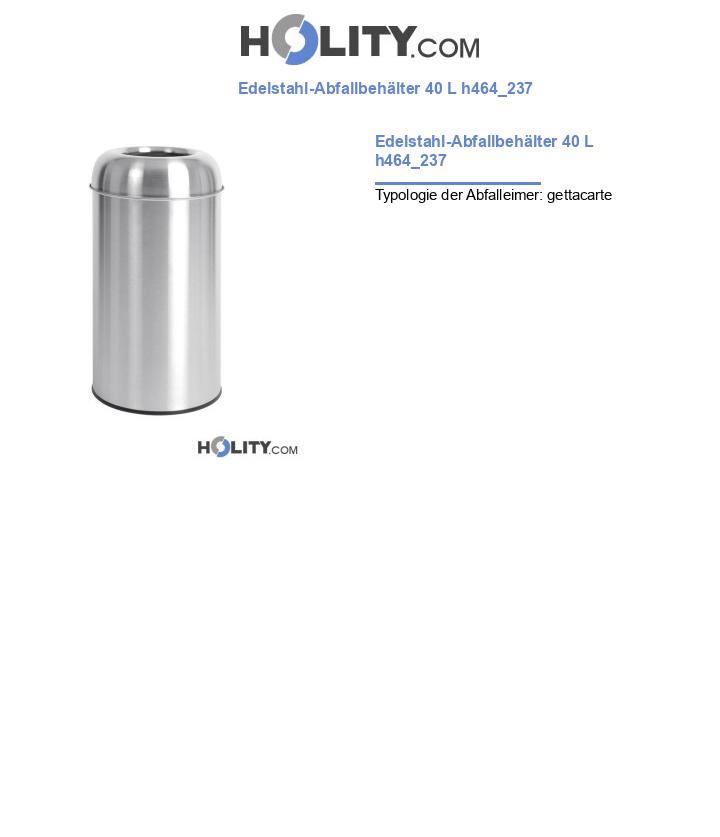 Edelstahl-Abfallbehälter 40 L h464_237