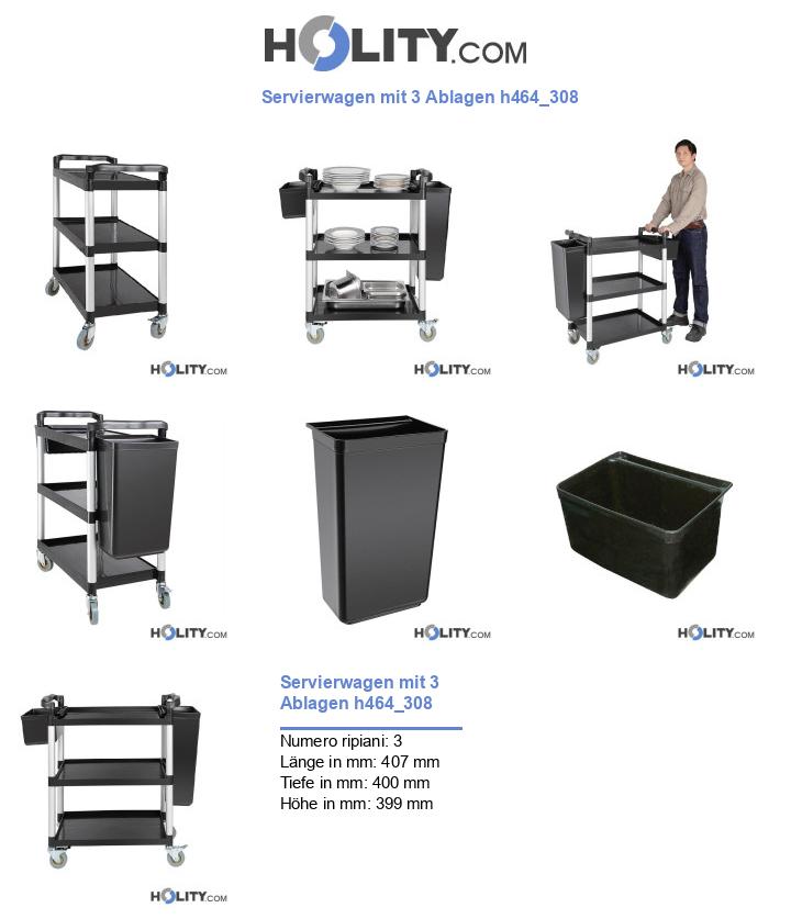 Servierwagen mit 3 Ablagen h464_308