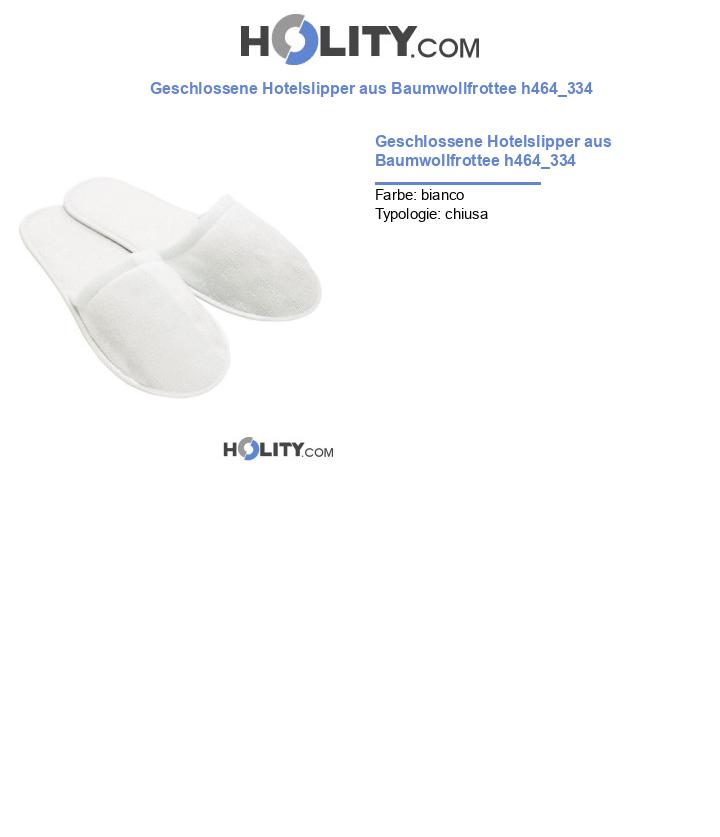 Geschlossene Hotelslipper aus Baumwollfrottee h464_334