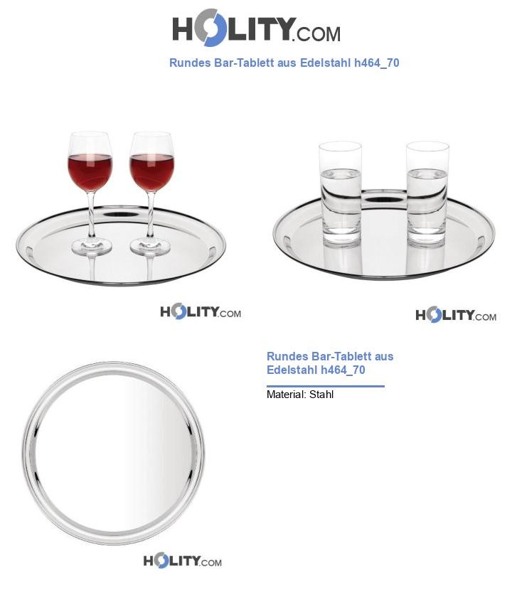 Rundes Bar-Tablett aus Edelstahl h464_70