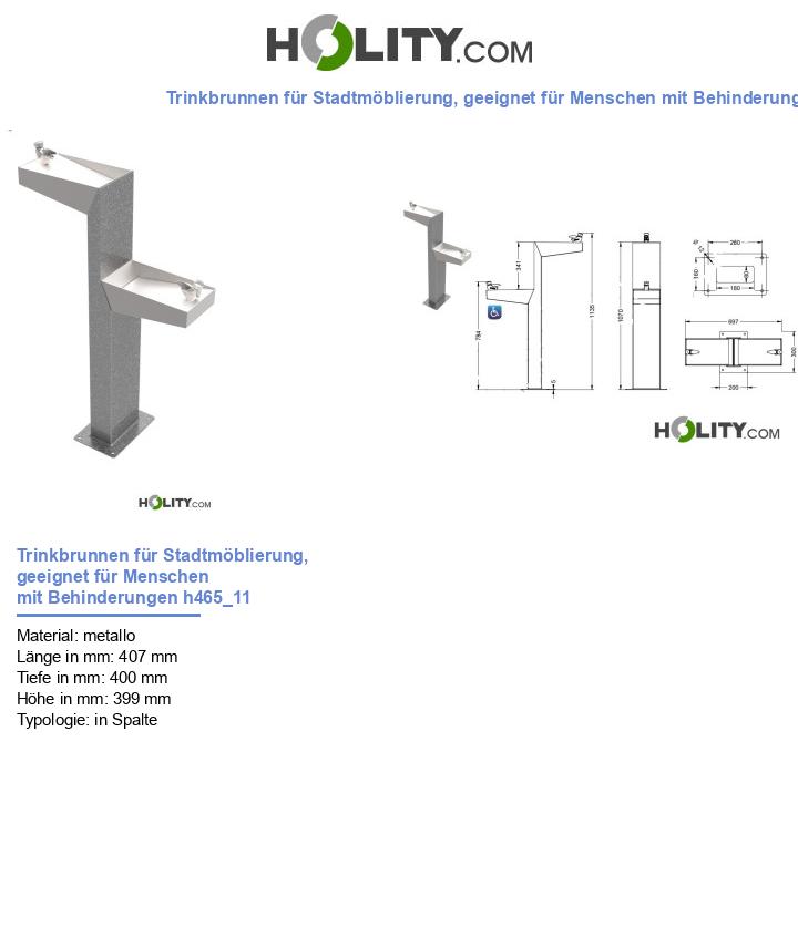 Trinkbrunnen für Stadtmöblierung, geeignet für Menschen mit Behinderungen h465_11