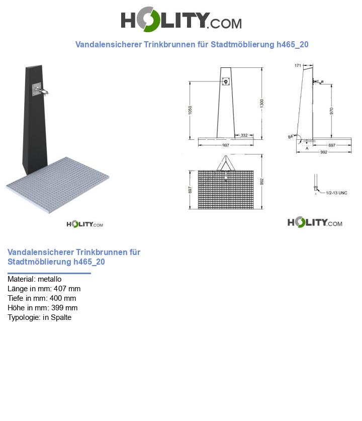 Vandalensicherer Trinkbrunnen für Stadtmöblierung h465_20