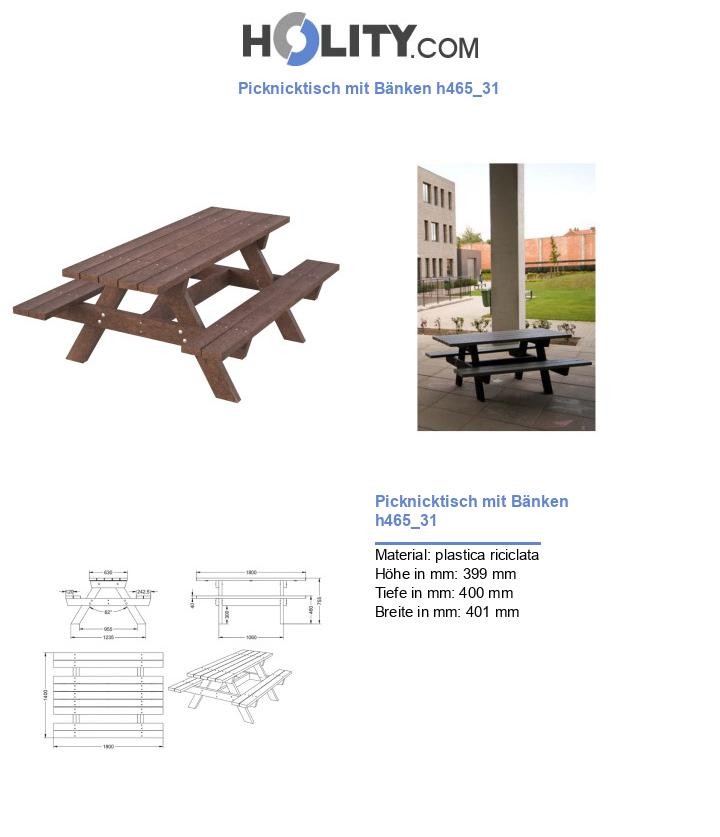 Picknicktisch mit Bänken h465_31