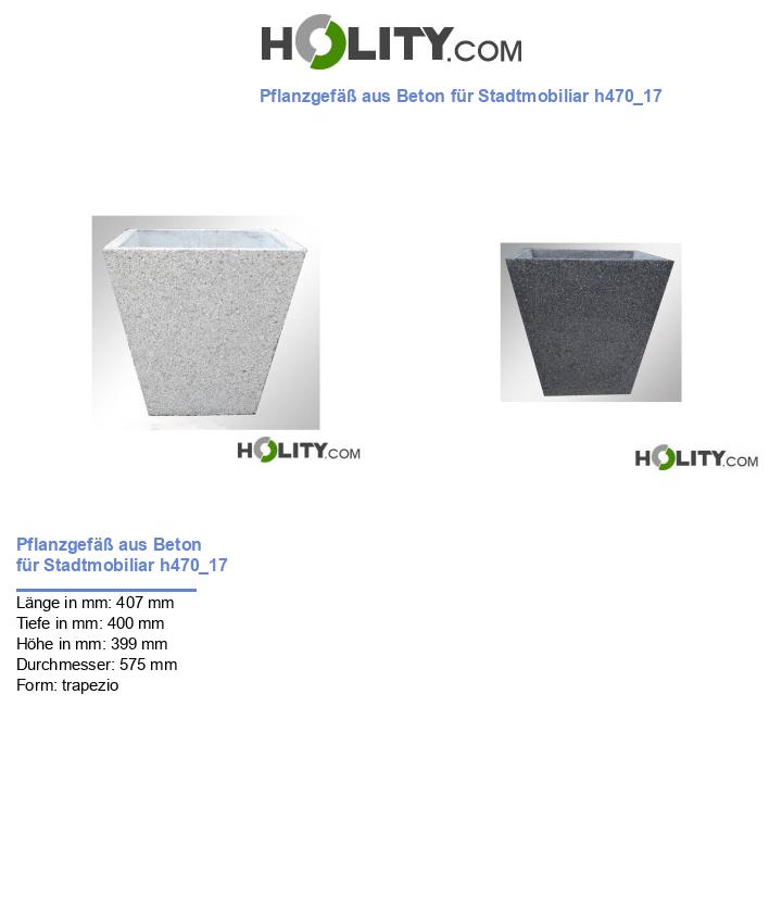 Pflanzgefäß aus Beton für Stadtmobiliar h470_17