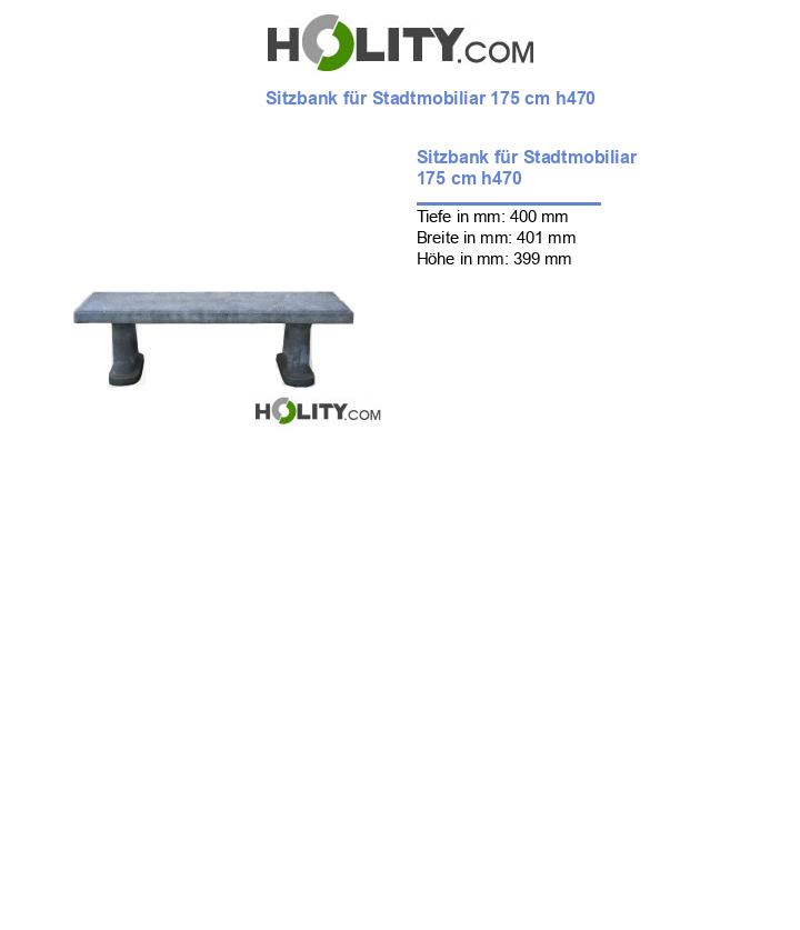 Sitzbank für Stadtmobiliar 175 cm h470