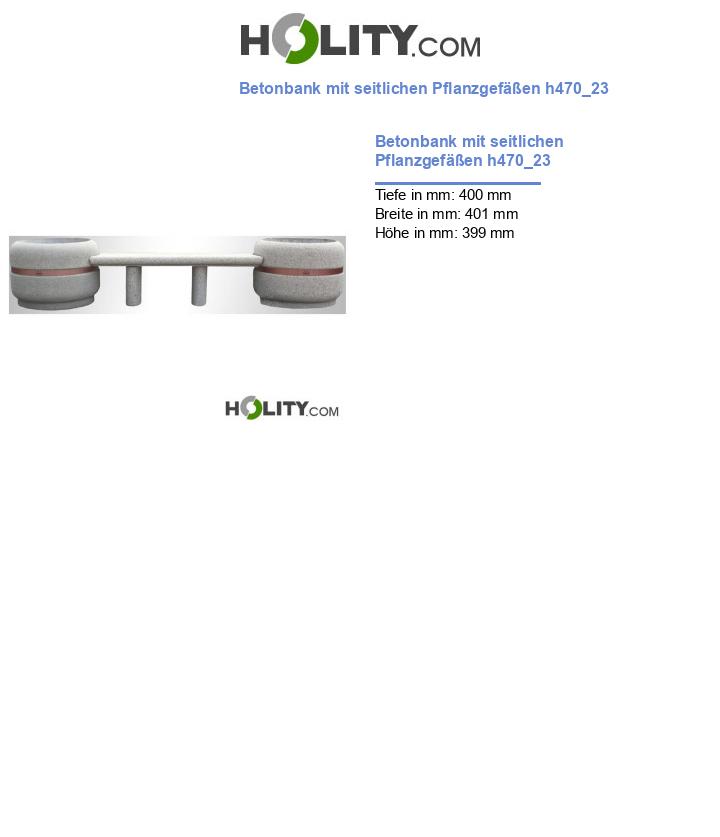 Betonbank mit seitlichen Pflanzgefäßen h470_23