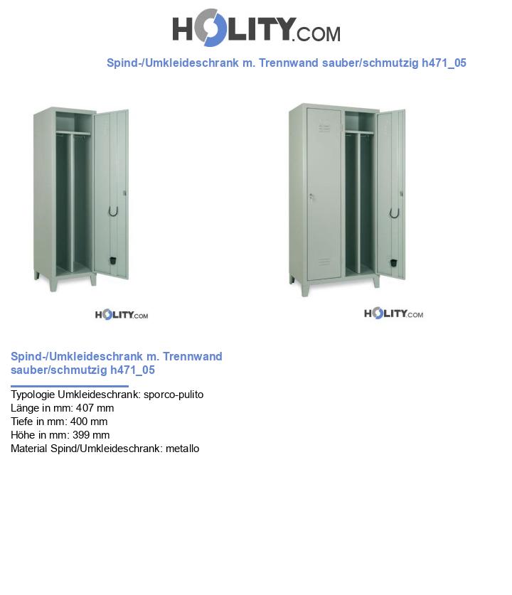 Spind-/Umkleideschrank m. Trennwand sauber/schmutzig h471_05