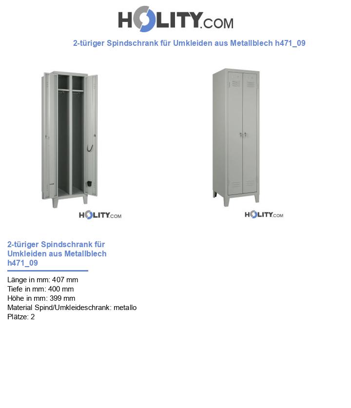 2-türiger Spindschrank für Umkleiden aus Metallblech h471_09