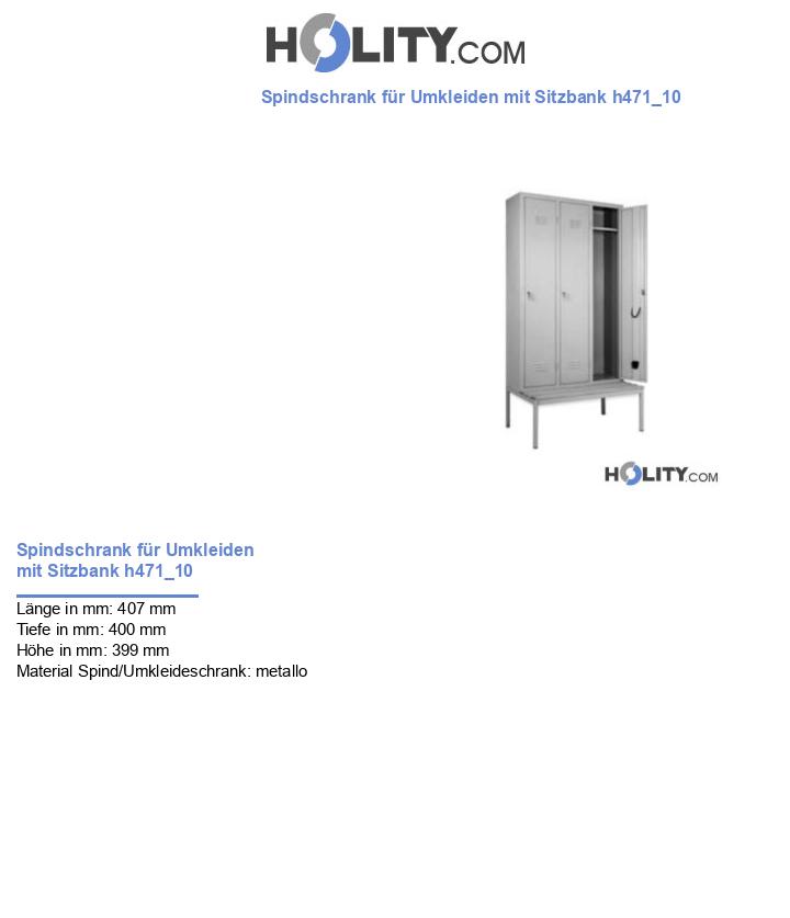 Spindschrank für Umkleiden mit Sitzbank h471_10