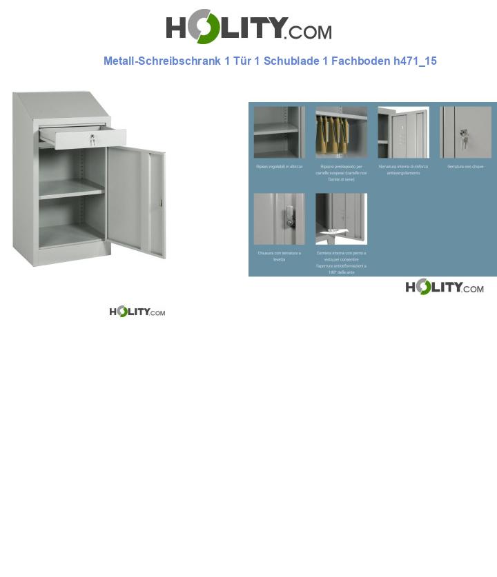 Metall-Schreibschrank 1 Tür 1 Schublade 1 Fachboden h471_15