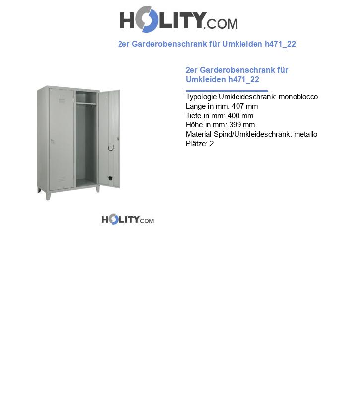 2er Garderobenschrank für Umkleiden h471_22