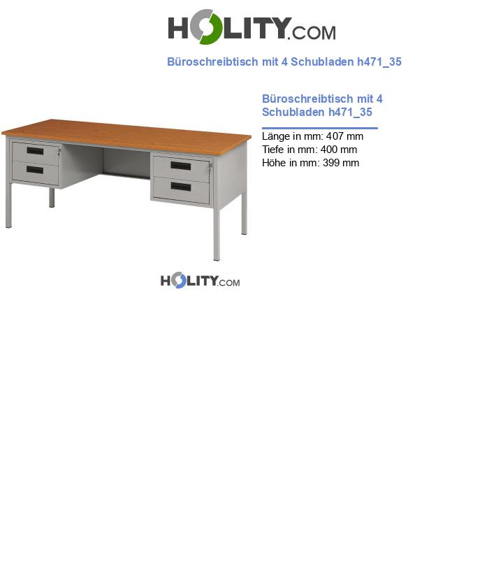 Büroschreibtisch mit 4 Schubladen h471_35