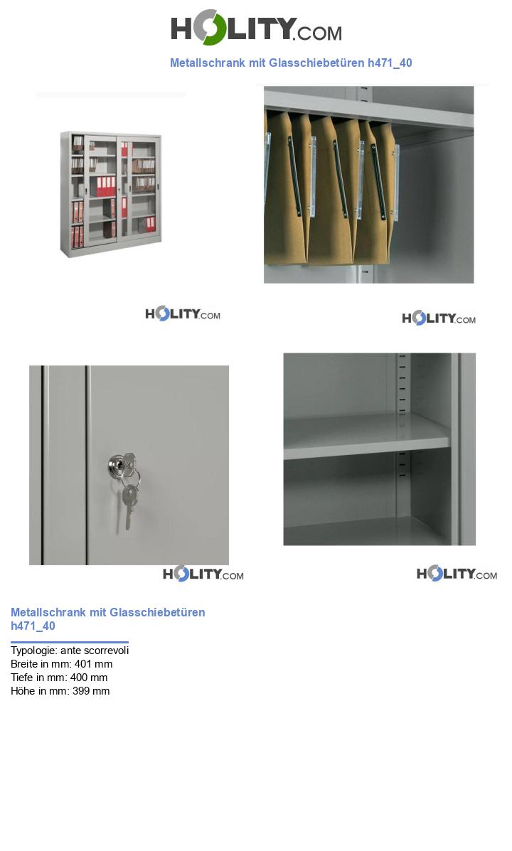 Metallschrank mit Glasschiebetüren h471_40