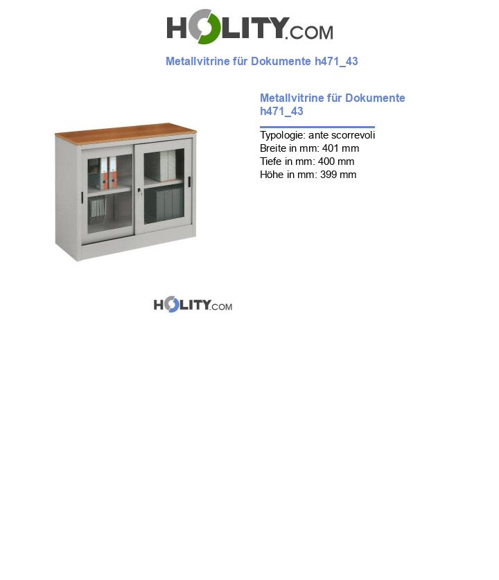 Metallvitrine für Dokumente h471_43