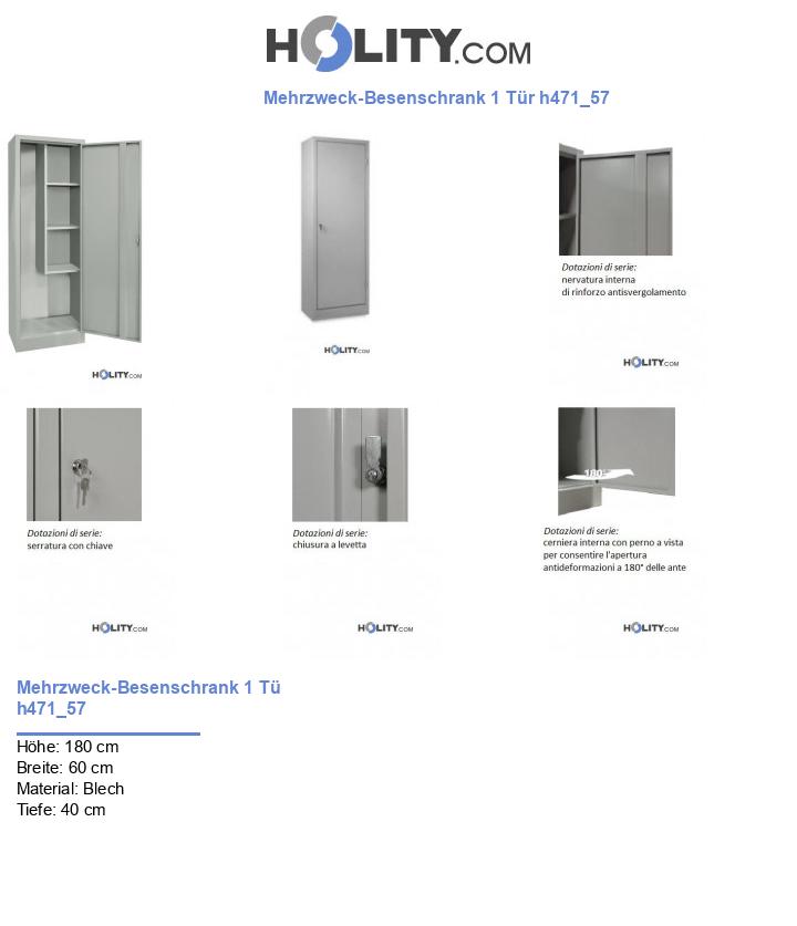 Mehrzweck-Besenschrank 1 Tür h471_57