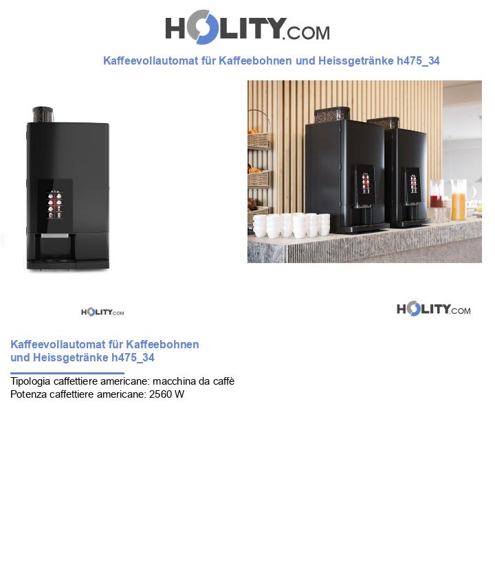 Kaffeevollautomat für Kaffeebohnen und Heissgetränke h475_34