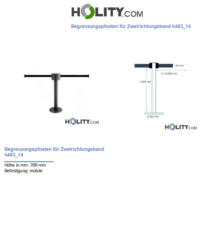 Begrenzungspfosten für Zweirichtungsband h483_14