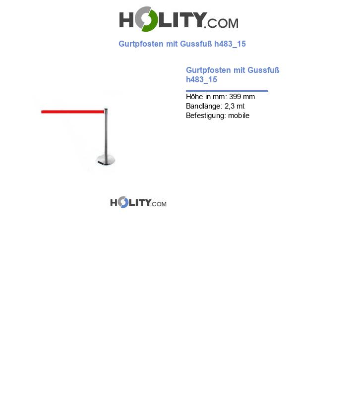 Gurtpfosten mit Gussfuß h483_15