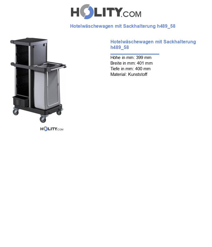 Hotelwäschewagen mit Sackhalterung h489_58