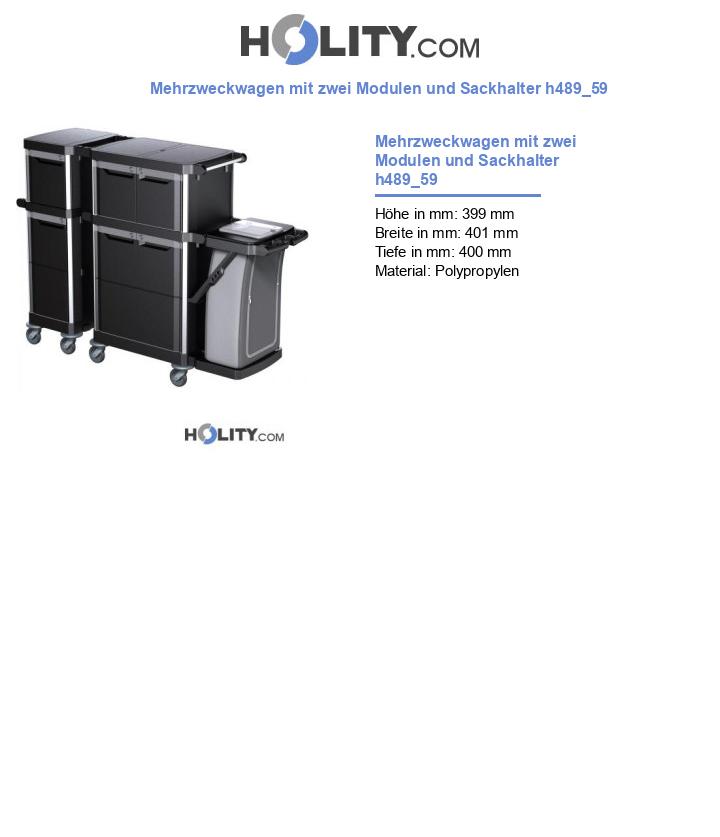 Mehrzweckwagen mit zwei Modulen und Sackhalter h489_59