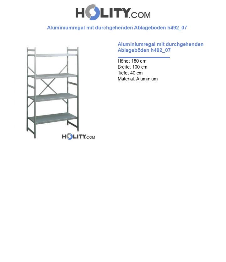 Aluminiumregal mit durchgehenden Ablageböden h492_07