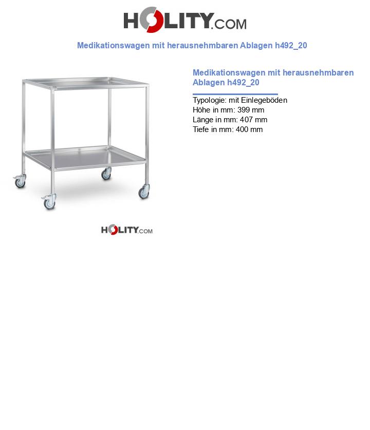 Medikationswagen mit herausnehmbaren Ablagen h492_20