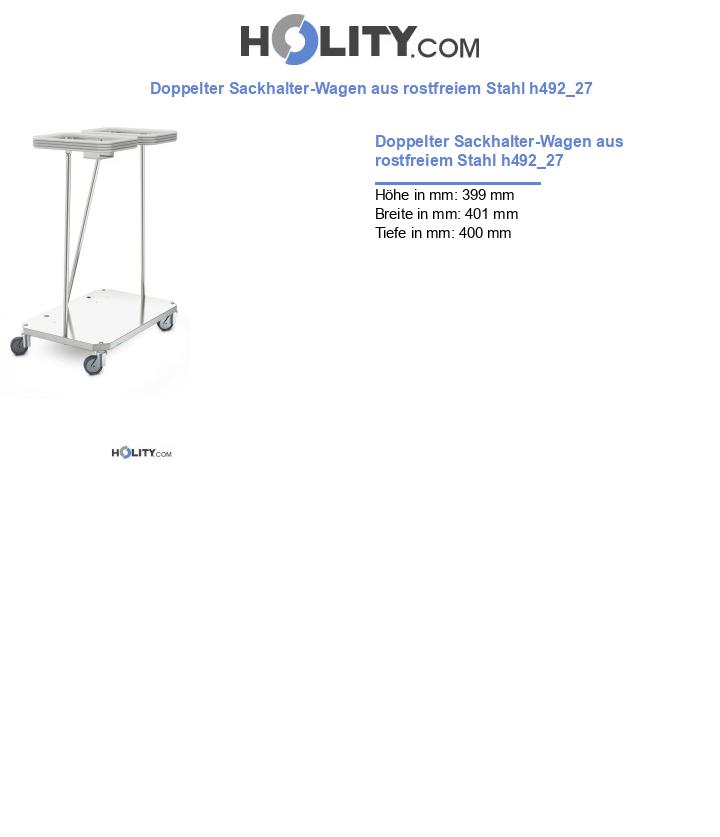 Doppelter Sackhalter-Wagen aus rostfreiem Stahl h492_27