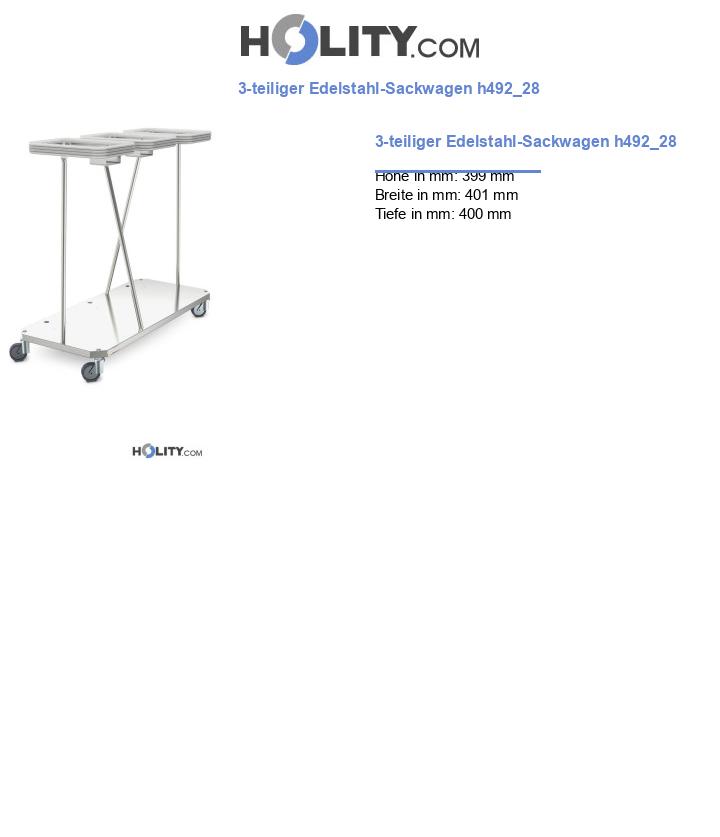 3-teiliger Edelstahl-Sackwagen h492_28