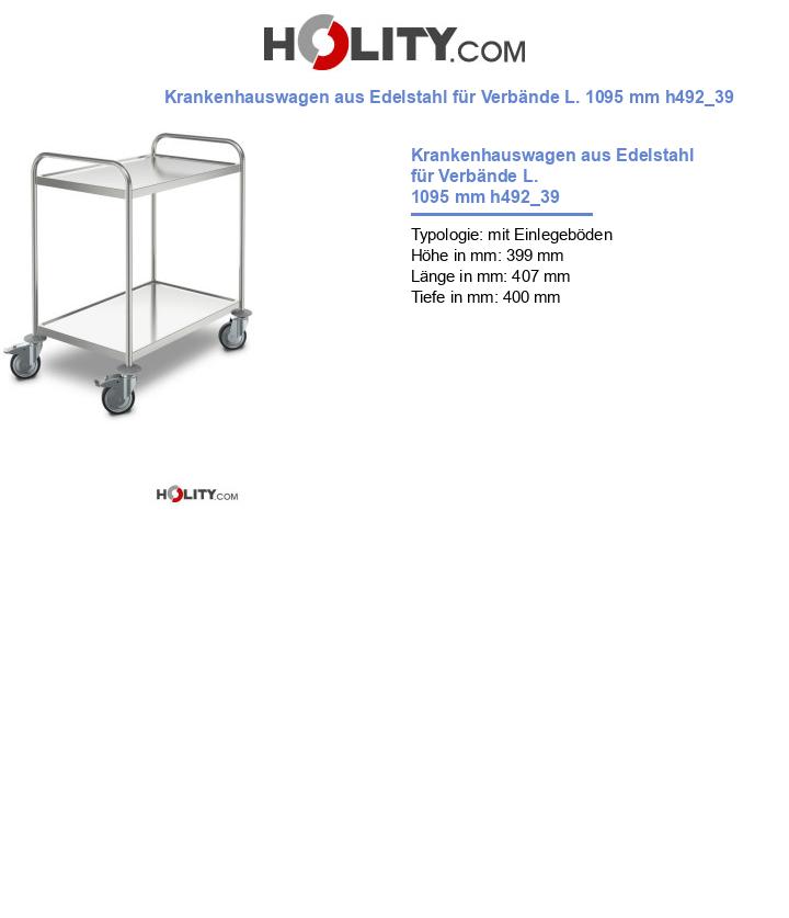 Krankenhauswagen aus Edelstahl für Verbände L. 1095 mm h492_39