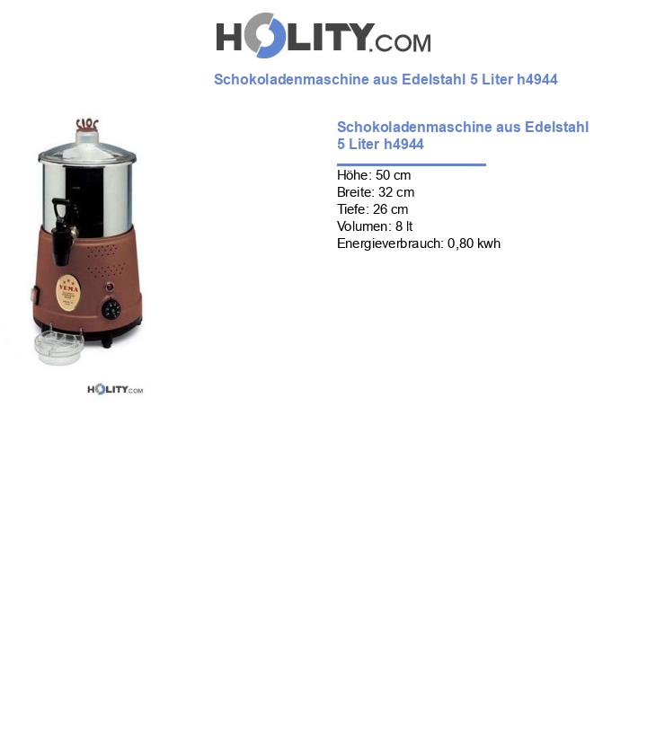 Schokoladenmaschine aus Edelstahl 5 Liter h4944