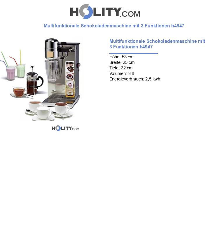 Multifunktionale Schokoladenmaschine mit 3 Funktionen h4947