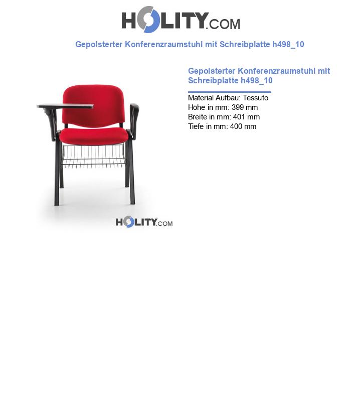 Gepolsterter Konferenzraumstuhl mit Schreibplatte h498_10