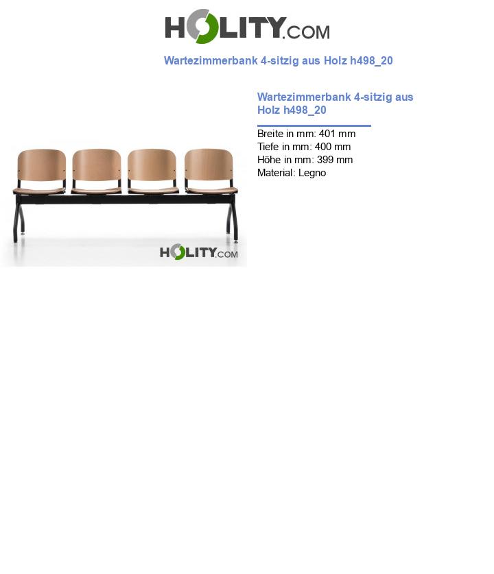 Wartezimmerbank 4-sitzig aus Holz h498_20