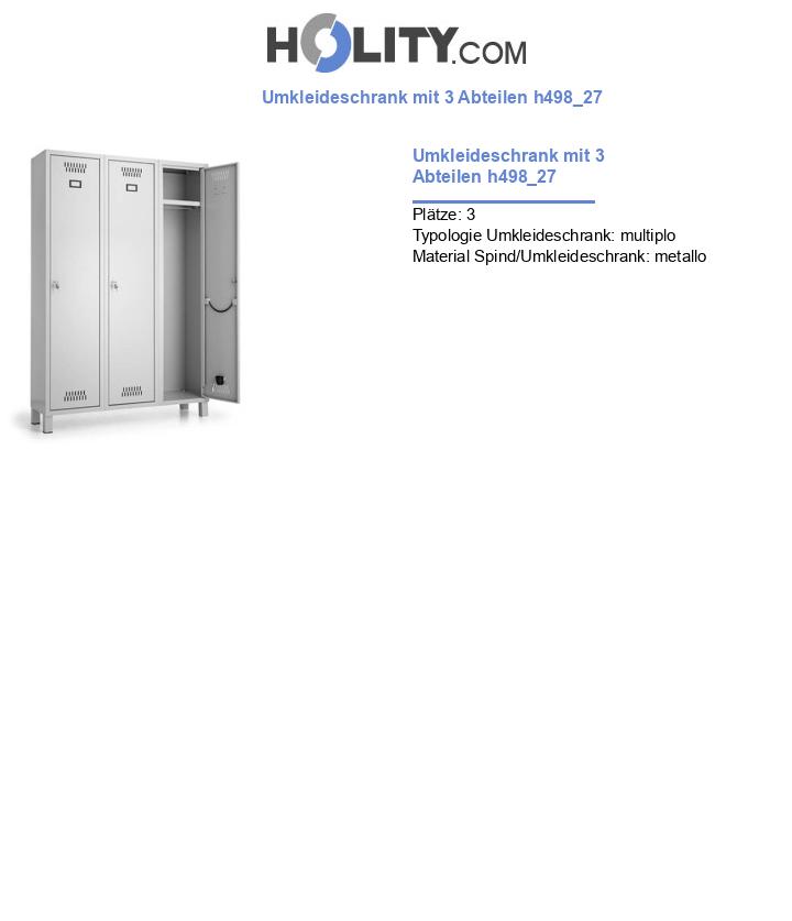 Umkleideschrank mit 3 Abteilen h498_27